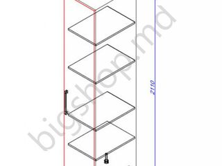 Bucatarie PS Ana 3.4x1.7m Red/White. Posibil în credit!! foto 12