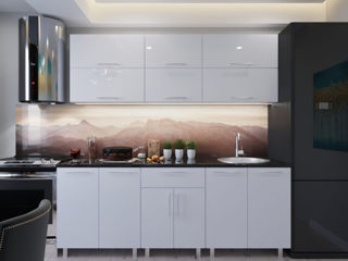 Se vinde  Bucătărie modulară Modern 2.4m cu fațadă MDF (High Gloss) calitativ, cu design modern. foto 7