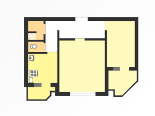 Apartament cu 2 camere, 53 m², Paminteni, Bălți foto 2