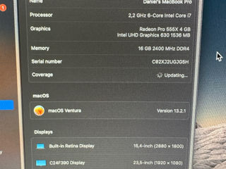 Macbook Pro 2018 15,4 A1990(i7/16GB/256gb SSD)