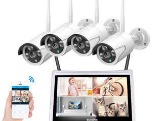 CCTV Camera System 4CH WIFI NVR Kit Wireless 2MP 1080P foto 1