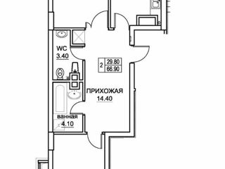 Apartament cu 3 camere, 67 m², Buiucani, Chișinău foto 10
