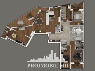 OASIS! Penthouse cu 4 camere spațioase! 238 mp + 30 mp terasă! foto 2