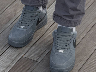 Nike Air Force 1 Low Grey  Unisex Suede cu blana/с мехом foto 8