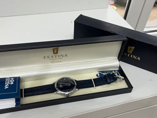 Festina classics watch f16745/3 blue leather strap, men nou