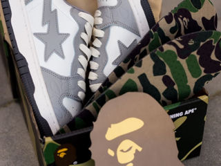 A Bathing Ape Bape Sk8 Sta Grey/White Unisex foto 4