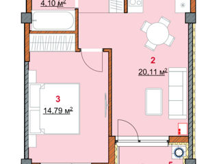 1-комн. кв., 44 м², 10/13 эт.