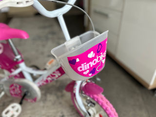 Bicicleta copii Dino Bikes 12' Little Heart alb si roz foto 6