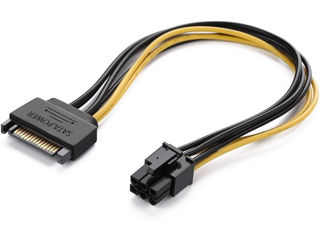 ID-166: 1 x 6-pin to 1 x SATA. Cable - Adapter - Адаптер - Переходник - Кабель foto 1