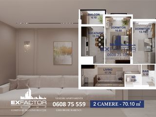 Apartament cu 2 camere, 70 m², Buiucani, Chișinău foto 3