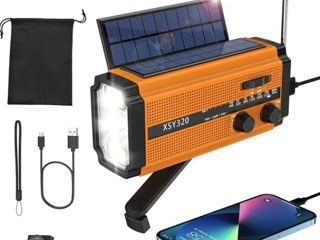 Power Bank cu Radio LED Panou Solar 5000mAh Alarma SOS etc.