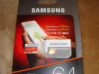 Micro SD XC Samsung Plus 64 Gb, produs in Philippines pentru Europa, NOU,sigilat. foto 1