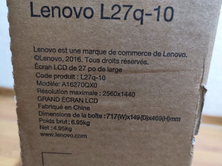 Monitor Lenovo 27" IPS QHD - 2K 75Hz foto 10