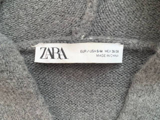 Теплый кардиган с капюшоном, Zara, оверсайз, размер S-M foto 3