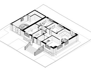 Casă de locuit individuală cu 1 nivel/137m2/renovări/proiecte/arhitecți/stil clasic/3D foto 6