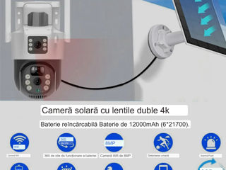 Cameră de supraveghere cu panou solar 4G imagine coloră 24/24 foto 3