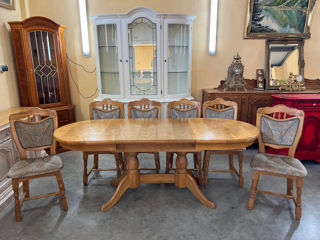 Masa ovala cu 6 scaune,din lemn, Стол овальный с 6 стульями, деревянный, foto 6