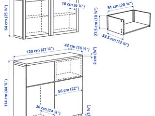 Bufet modular IKEA 120x42x240 / Livrare în toată Moldova / Credit 0% foto 4