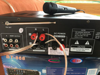Amplificator mixer karaoke 2 microfoane bluetooth , Flashca , USB , aux 200 W foto 2