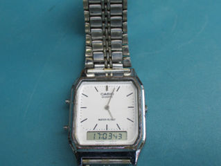 Casio Dual. Белые.701A4 .Japan. wintage. стрелочные и электронные. foto 9