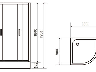 Cabina de dus VLM BS1001 Check 80x80, H195 foto 3