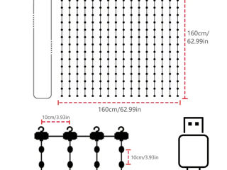 Умная программируемая гирлянда 1.6 м на 1.6м -800 лей foto 3