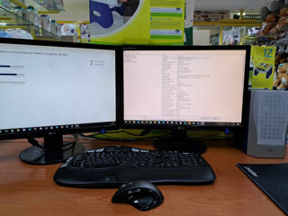 Системный блок, LG - 2 экрана, Logitech - клавиатура, мышь, колонки