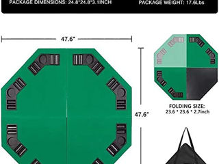 Vivohome складной восьмиугольный коврик для игры в покер foto 2