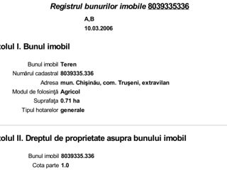 Teren cu destinatie agricola, 71 ari. foto 4