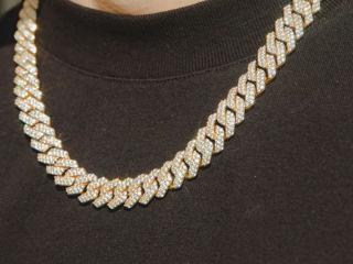 Lant Cernucci: 14MM Diamond Prong Chain Gold