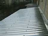 крыша балкона из профнастила 02+утепление крыши пенопласто!!!Alpinist высотные монтаж демонтаж foto 5