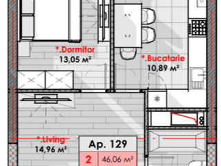 Apartament cu 1 cameră, 46 m², Râșcani, Chișinău