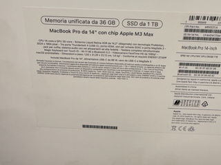 Macbook Pro 14  Proccesor M3 Max  36gb Ram  1TB SSD  Space Black  Sigilat  Original  Garantie Apple foto 3