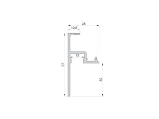 Shadowline plinth 30 mm with a LED strip channel Black foto 2