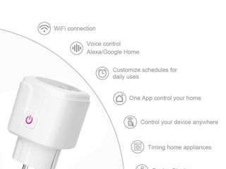 Умная розетка с таймером и счетчиком Управляем по WiFi с телефона/планшета через интернет Расписание фото 1