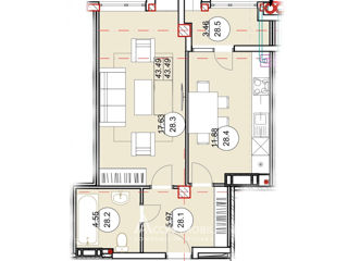 Apartament cu 1 cameră, 44 m², Centru, Cricova, Chișinău mun. foto 5