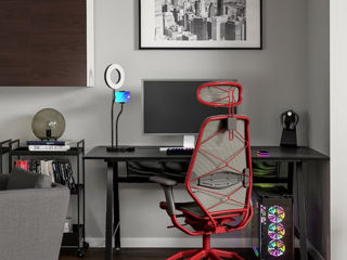 Set de mobilă pentru oficiu IKEA (Negru/Gri/Roșu) în stil modern