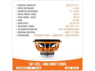 SUBWOOFER SP-12C - 400W RMS foto 3