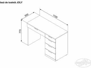 Masă de toaleta JOLY ALB - preț mic, livrare, credit !!! foto 3