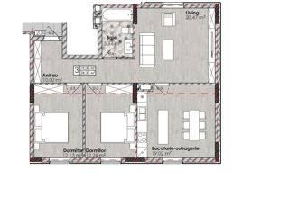 Apartament cu 3 camere, 79 m², Centru, Chișinău