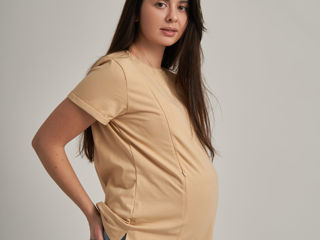 Tricou pentru sarcina si alaptare cu fermoare ascunse foto 5