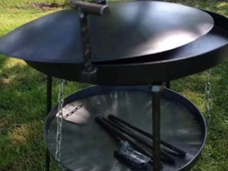 Сковорода из металлического диска с подставкой для огня, с крышкой 50 см доставка по Молдове Садж ск foto 10