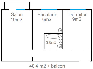 Apartament cu 2 camere, 41 m², Telecentru, Chișinău foto 2