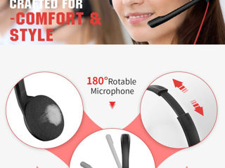 PC Headset USB with Noise Cancelling Mic, 3.5mm/USB Computer Headset with Detachable surround sound foto 5