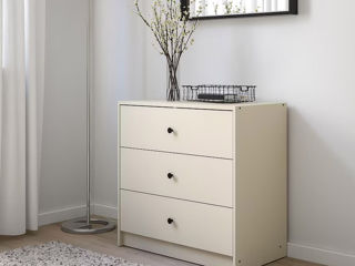 Dormitor Ikea Gursken 3 piese/cu comoda, Bej-deschis foto 3