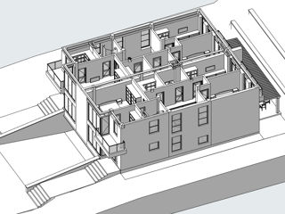 Casă de locuit individuală cu 3 niveluri / stil modern / S+P+E / 320m2 arhitect / construcții foto 5