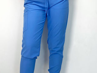 Pantalonii medicali fiber - albastru-deschis / медицинские брюки fiber - голубой foto 1
