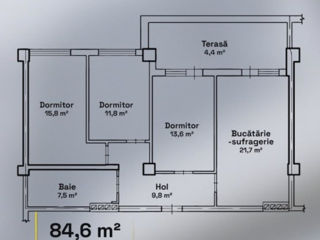 Apartament cu 4 camere, 85 m², Buiucani, Chișinău foto 17