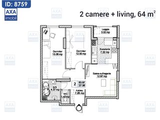 Apartament cu 2 camere și living, amplasat în com. Ghidighici foto 2