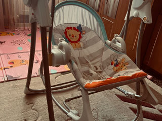 Leagăn bebeluși Fisher-Price 3 in 1, Swing 'n Rocker, cu viteze și sunete, multicolor foto 0